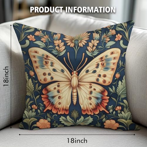 YOU FOUND ME Butterfly Floral Throw Pillow Cover Vintage Farmhouse Cushion 18x18