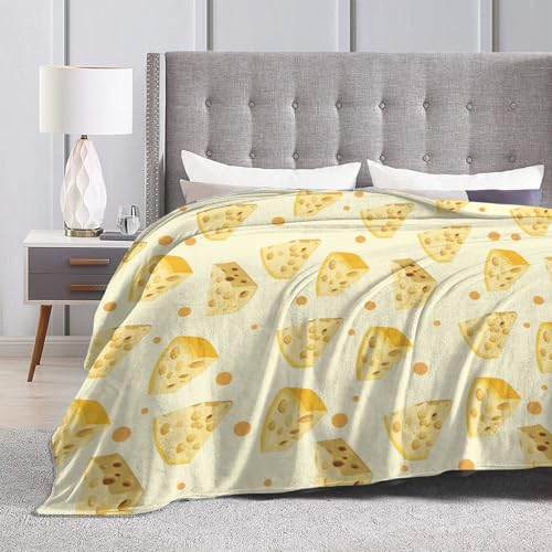 Cheese Throw Blanket 60x50 Inches Cozy Fuzzy Plush Fleece Warm Bedding Gift for Man Woman