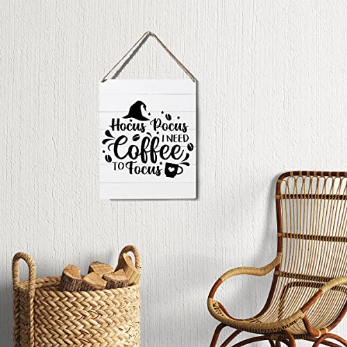 Funny 'I Need Coffee to Focus' Wooden Wall Sign - 10x8 Rustic Decor