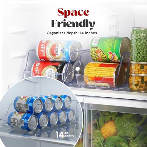 Utopia Kitchen Soda Can Organizer for Fridge & Pantry, 4 Pack, Clear