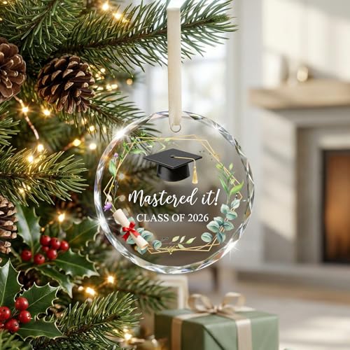 Class of 2026 Graduation Ornament - Crystal Glass Keepsake (Graduation-1)