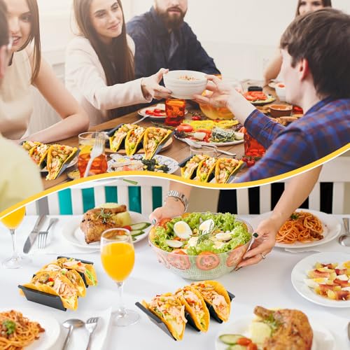 7 Pcs Black Taco Holder Stands - Microwave & Dishwasher Safe