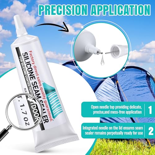 2 Pcs Tent Seam Sealer Waterproof Fast Dry Clear Sealant for Tents, Tarps, Awnings