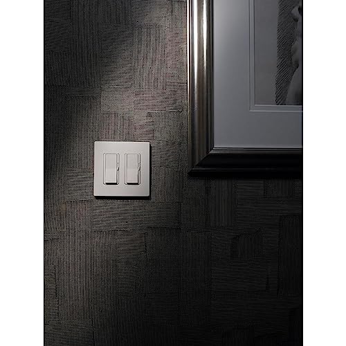 Lutron Claro 2-Gang Screwless Wallplate for Decorator Switches, Light Almond