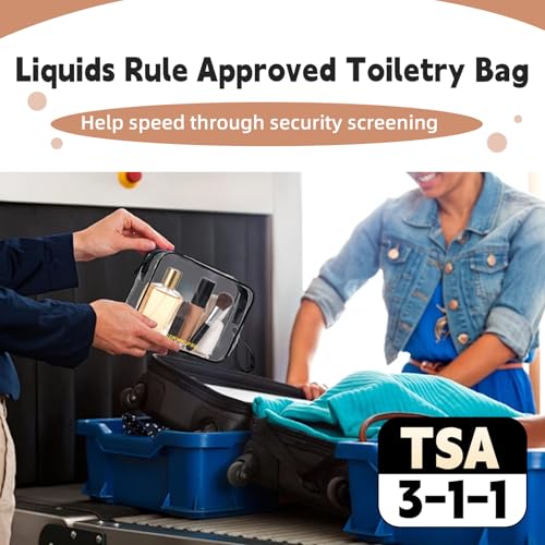 Icramsy Clear Makeup Bag 2-Pack TSA Approved Waterproof Toiletry Bag