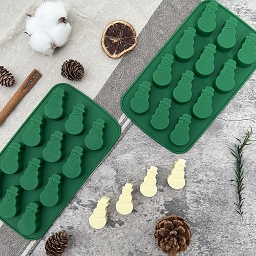 Snowman Silicone Chocolate Mold Christmas Candy & Ice Cube Trays - 24 Cavities