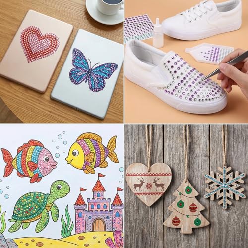 SULIKJHUI 3456 Pcs Self-Adhesive Rhinestone Stickers, 15 Colors Acrylic Gems for Crafts, Face, Body, and Nail Art