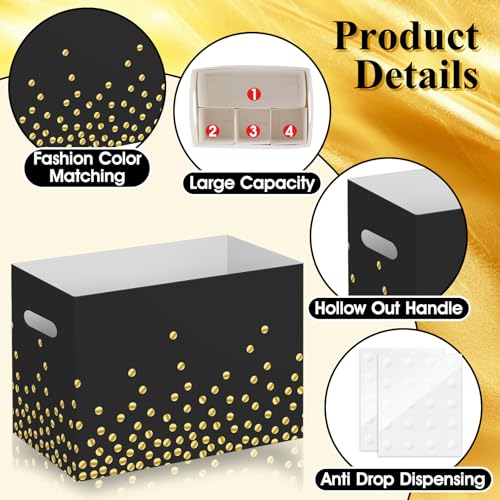 Black and Gold Utensil Holder Set - 2PCS Caddy for Parties