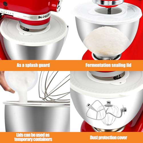 White Silicone Bowl Cover for KitchenAid 4.5-5 Quart Mixers