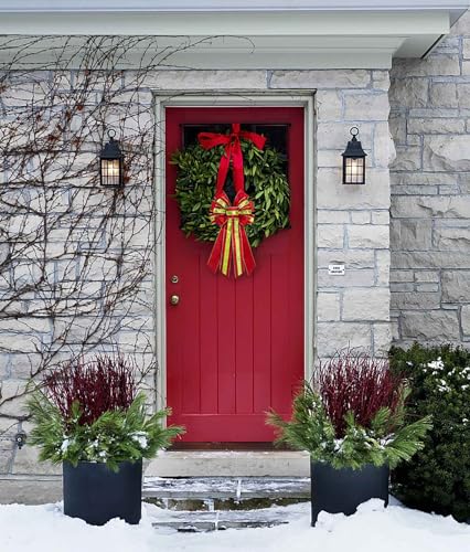 Estivaux Large Velvet Christmas Wreath Bow & Tree Topper Red Green Holiday