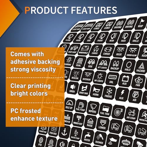 Nilight 120PCS Switch Panel Stickers for Cars & Boats - Durable Labels