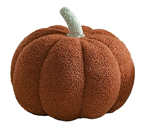 Brown 7.8 Inch Pumpkin Plush Pillow - Soft 3D Sofa Cushion
