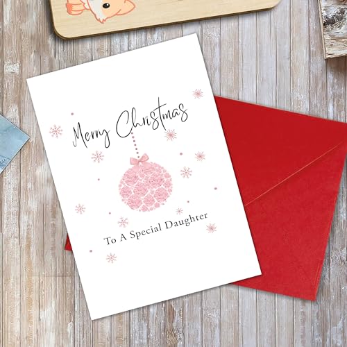 Merry Christmas Greeting Card Watercolor Xmas Tree Forest with Envelope