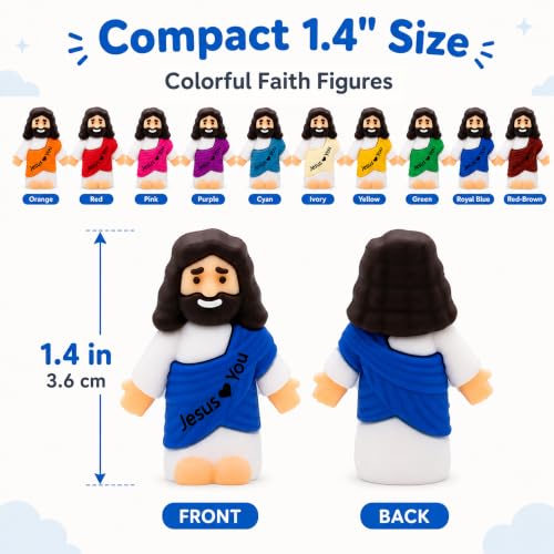 Mini Jesus Figurines Set - 60 Religious Pocket Figures for Easter, Baptism & Church Gifts