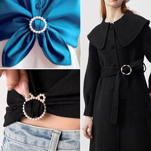 22 Pcs Women Scarf Rings & Waist Cinch Clips Set