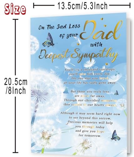 Heartfelt Sympathy Card for Loss of Dad - Card-248, Condolence Gift