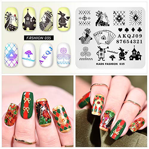 Rolabling Playing Card Nail Art Stamping Plate Stainless Steel Stencil