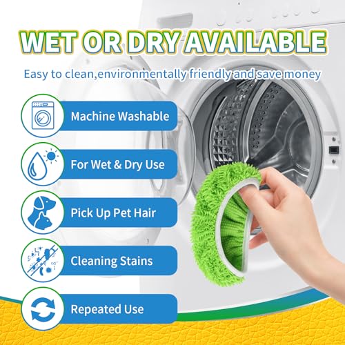 Zehrai Reusable Microfiber Mop Pads for Swiffer Sweeper - Green 6 Pack