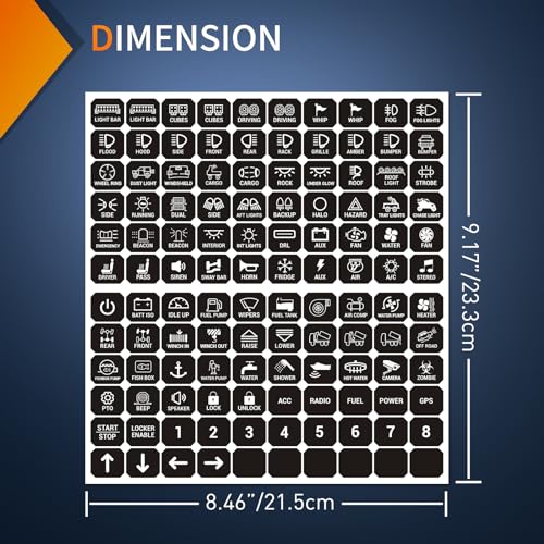 Nilight 120PCS Switch Panel Stickers for Cars & Boats - Durable Labels