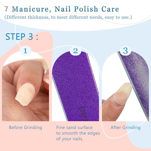 LNAUJS 6-Pack All-in-One Nail Buffer and Shaper for Smooth Shine