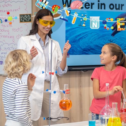 Science Party Banners Set - 5pcs 'We Love Science' Garland for Classroom & Birthday Decor