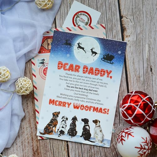 Christmas Card for Dog Dad with Envelope & Seal - Heartwarming Design