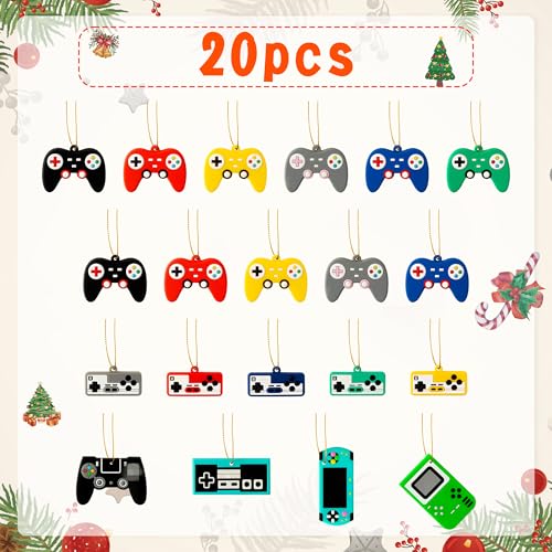 20PCS Christmas Video Game Controller Ornaments - Holiday Gaming Decorations