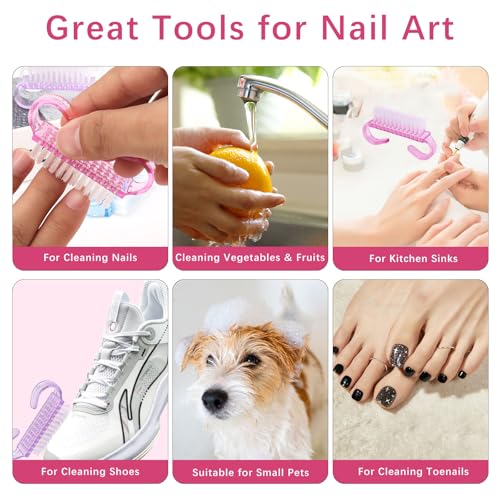 25Pcs Handle Grip Nail Brush Plastic Scrubbing Kit for Hands and Feet