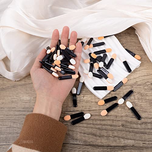 AUEAR 50 Pack Disposable Eyeshadow Brushes Dual Sided Sponge Tipped Applicators
