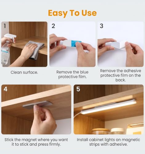 10 Pack Magnetic Mounting Plates for Under-Cabinet Lights - Silver