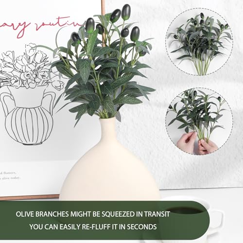 11-Inch Faux Olive Branches - 5Pcs Artificial Greenery for Home Decor