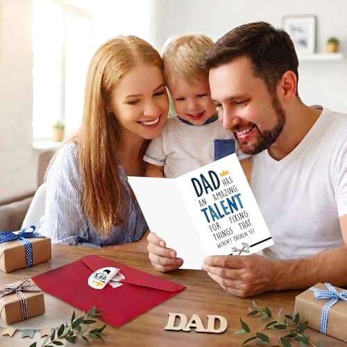 Funny Father's Day Greeting Card with Envelope and Sticker for Dad