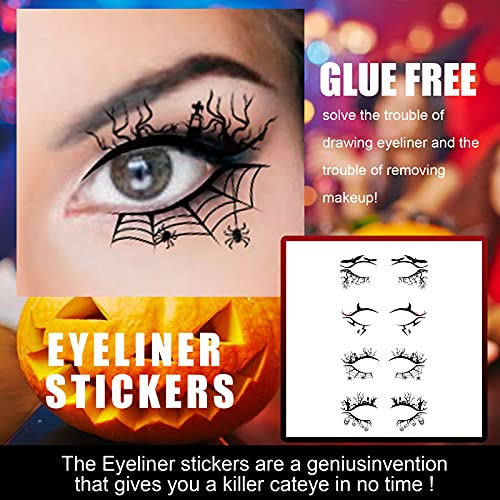 Furimuk Halloween Eyeshadow Stickers & Temporary Tattoos Set