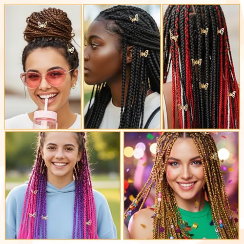 30Pcs Gold Metal Butterfly Hair Clips Mini Claw Clips for Braids