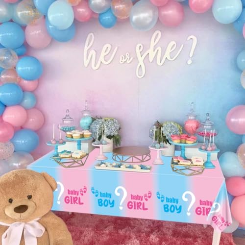 2-Pack Gender Reveal Tablecloths - Pink & Blue Baby Shower Decor