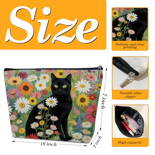 Black Cat Makeup Bag Waterproof Cosmetic Toiletry Pouch for Women