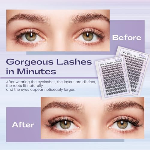 Ciliya Cluster Lashes Wispy DIY Individual Eyelash Extensions Natural Volume