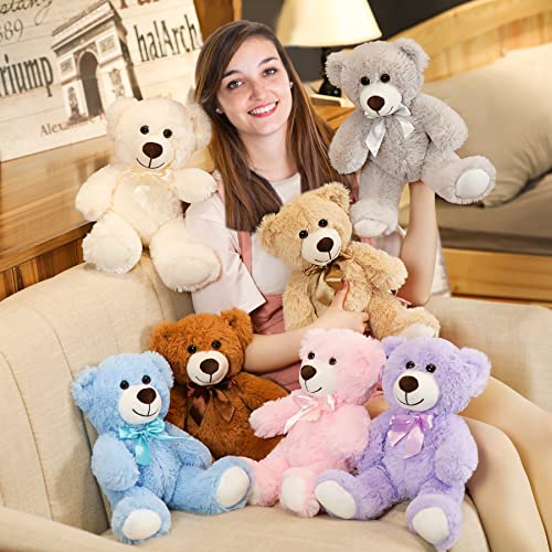 SNOWOLF Pink Teddy Bear Plush Toy, Soft Stuffed Animal Doll, 35cm