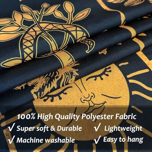 Black and Gold Witch Tapestry Wall Hanging Decor - 51" x 59"