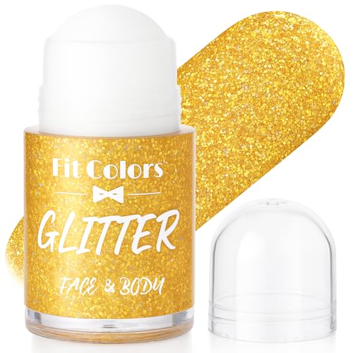Eveellyn Holographic Body Glitter Gel Gold Roll-On Shimmer Sequins