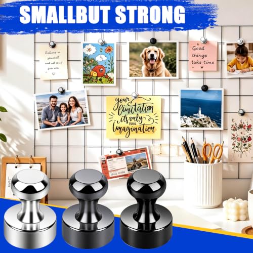 MIN CI Silver 25 Pcs Strong Fridge Magnets - Small Push Pin Magnets