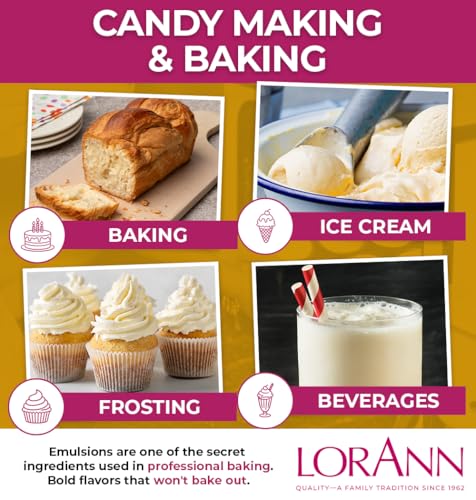 LorAnn Oils Butter Vanilla Emulsion for Baking - 16 Fl Oz Flavoring