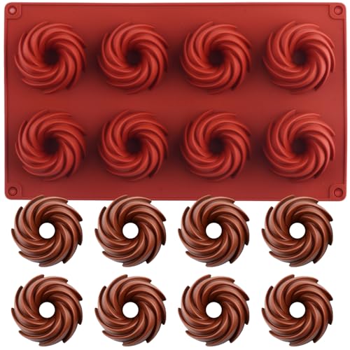 8-Cavity Bundt Silicone Molds for Chocolate & Candy Making