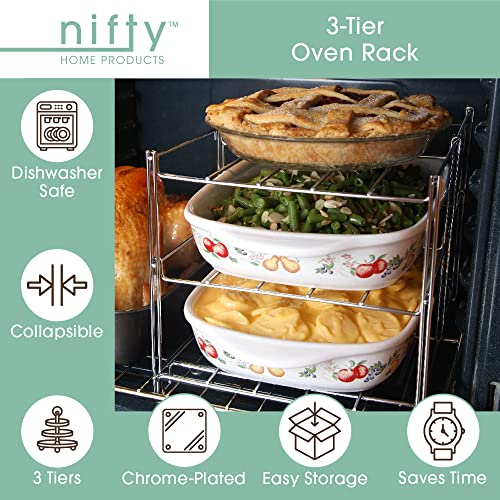 Nifty 3-Tier Oven Rack - Non-Stick, Compact & Dishwasher Safe