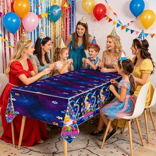 Super Bros Galaxy Birthday Party Tablecloths - 2 Pack, 54 x 108 Inch