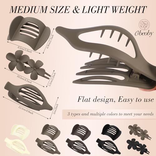 Flat Hair Clips for Women 10 Pcs French Claw and Duckbill Barrettes