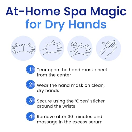 BLOOMORA Repairing Hand Mask Gloves with Shea Butter & Vitamin E (2 Pairs)