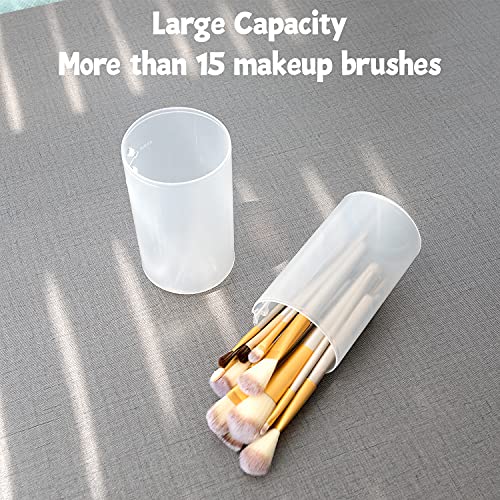 OCHEAL Retractable Makeup Brush Holder - Clear Plastic Travel Case