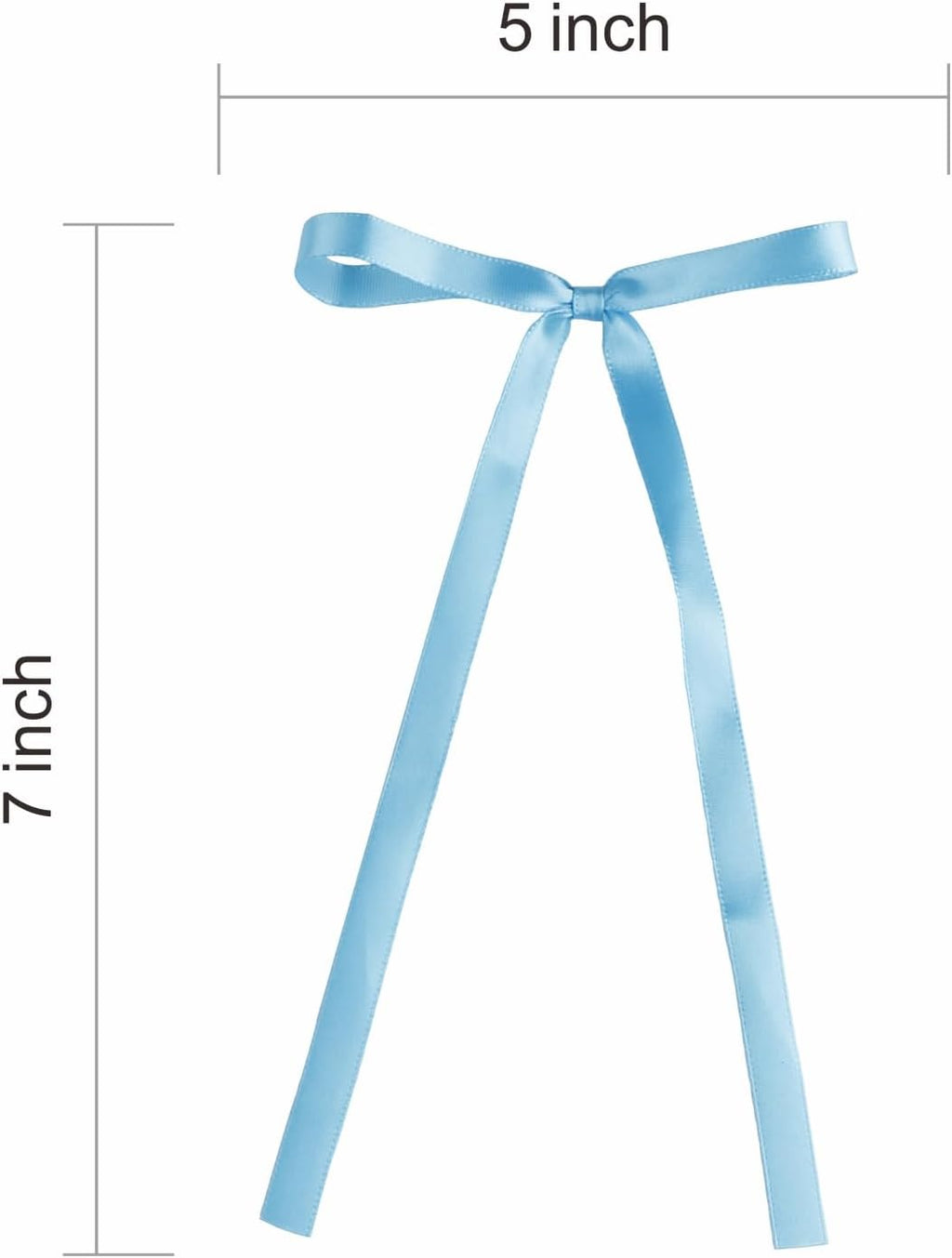 Meseey Dusty Blue Satin Ribbon Bows - Pre-Tied 5x7 Inch for Christmas, Weddings & Home Decor