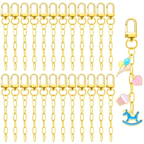25pcs Gold Keychain Making Kit with Swivel Snap Hooks and Chains